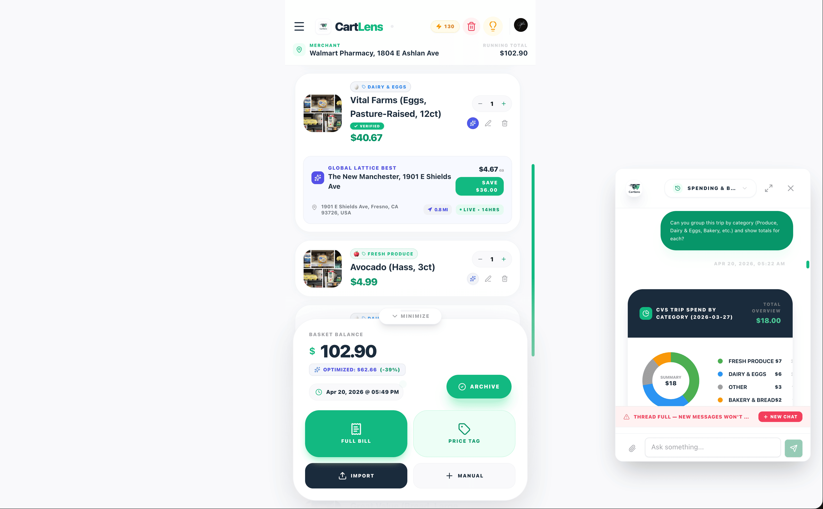 CartLens screenshot 1