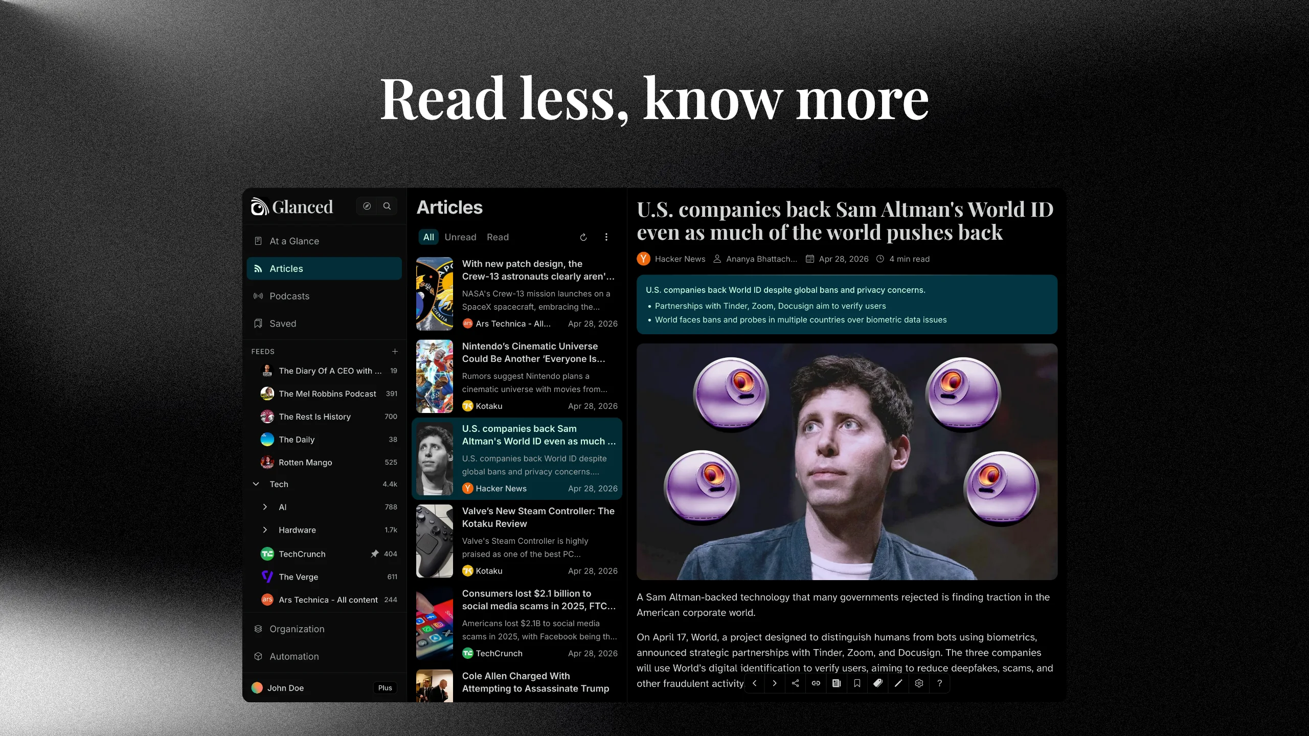 Glanced screenshot 3